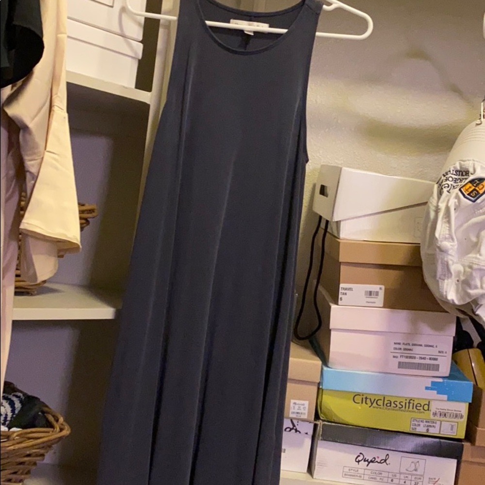 Navy blue dress.
